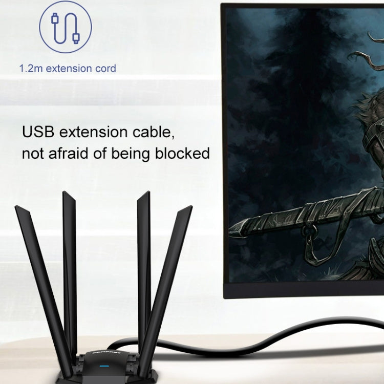 COMFAST CF-WU785AC 1300Mbps Dual-band Wifi USB Network Adapter with 4 Antennas, CF-WU785AC COMFAST CF-WU785AC 1300Mbps Dual-band Wifi USB Network Adapter with 4 Antennas, CF-WU785AC